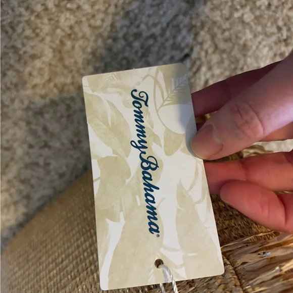 NWT Tommy Bahama Metallic Raffia Bamboo Top Handle Shoulder Bag Cult Gaia Ozzy - Picture 7 of 7